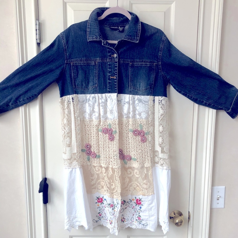 Upcycled denim coat